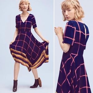 Anthropologie HD in Paris Striped Pane Midi Dress Sz 6 Retails $158
